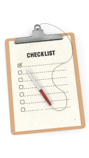 Checklist with checked box and pen, symbolizing A/C maintenance tasks for optimal performance and reliability.